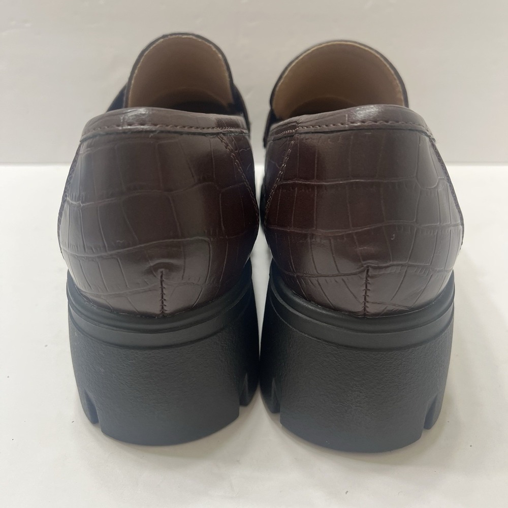 Hey Girl By Corky's Keeper Dark Brown Crocodile Embossed Chunky Loafer Women's 8 - Picture 6 of 6